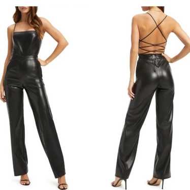 Good American Vacay Faux Leather Jumpsuit