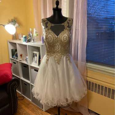 White and gold homecoming dress - image 1