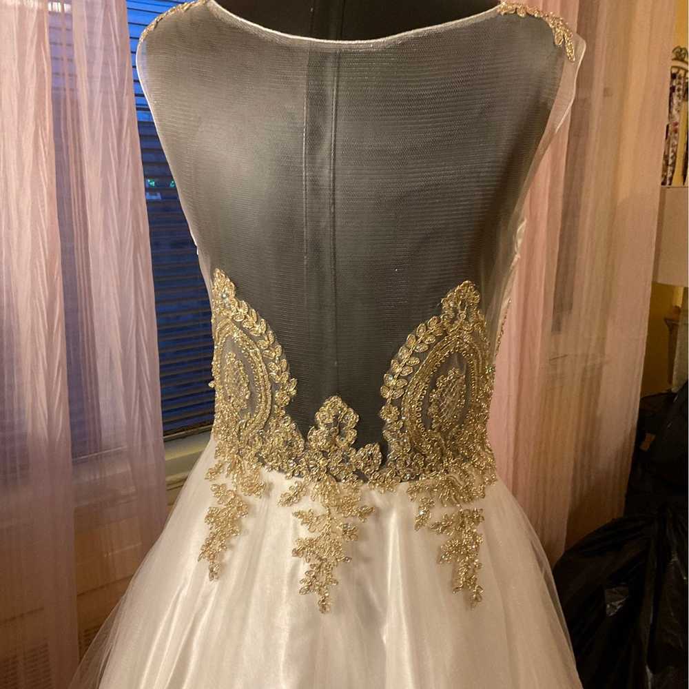 White and gold homecoming dress - image 3
