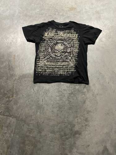 Vintage Y2K Apprime Grunge Emo US Army Affliction Style Shirt Large