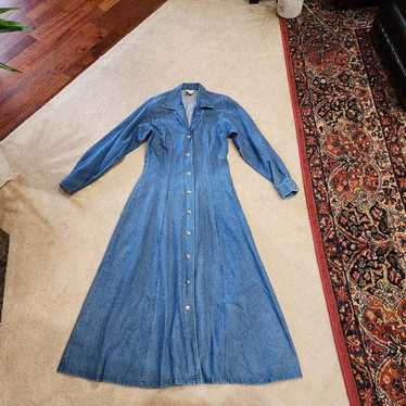 Last Best Place Vintage Denim Jean Duster Dress W… - image 1