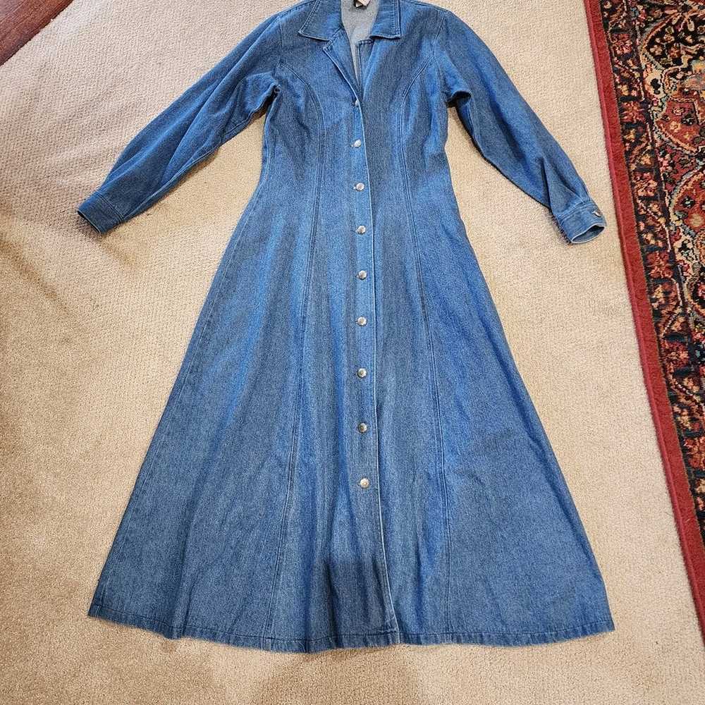 Last Best Place Vintage Denim Jean Duster Dress W… - image 2