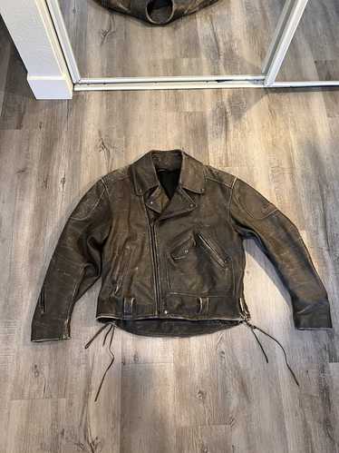 Vintage 1990s Faded Brown Bristol Leather Jacket