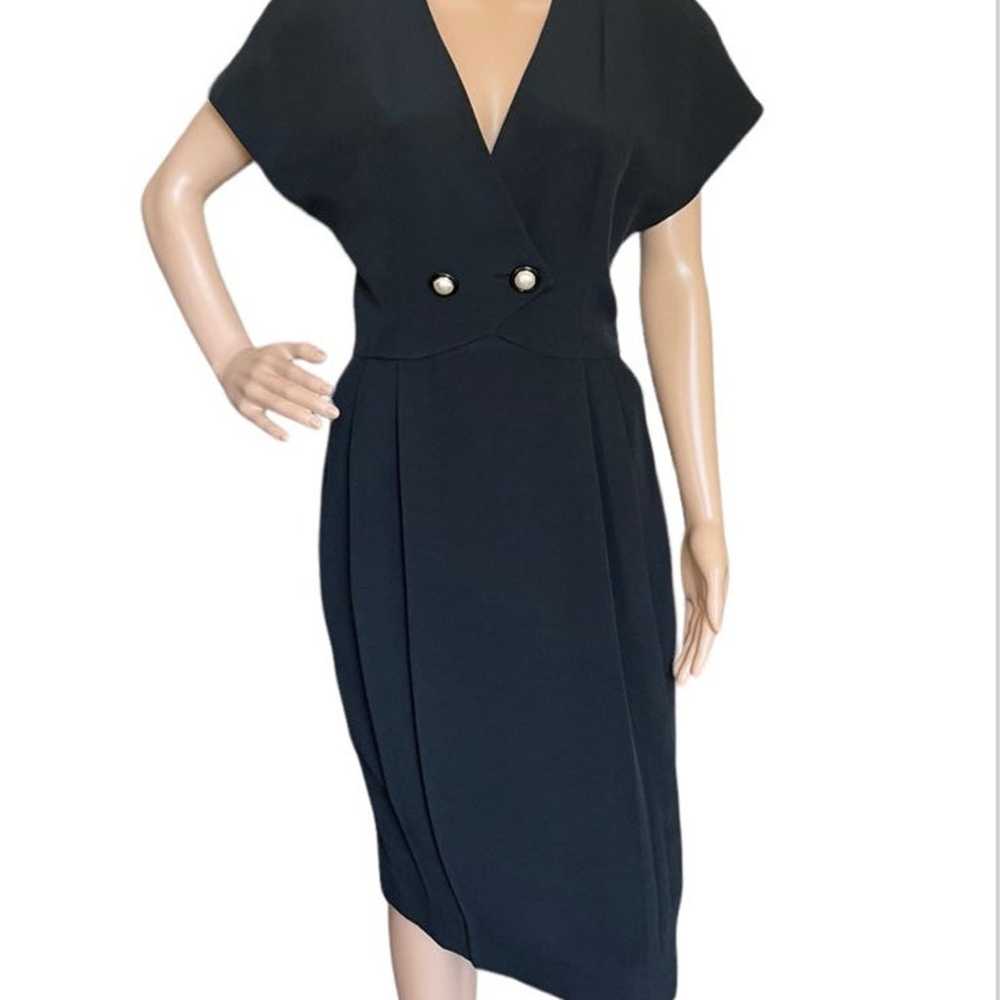 Nipon Boutique Black Cocktail Dress Pearl Buttons… - image 10