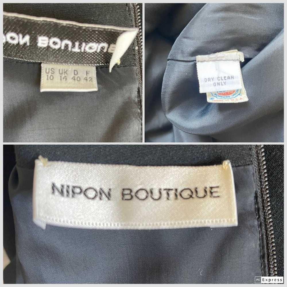 Nipon Boutique Black Cocktail Dress Pearl Buttons… - image 12