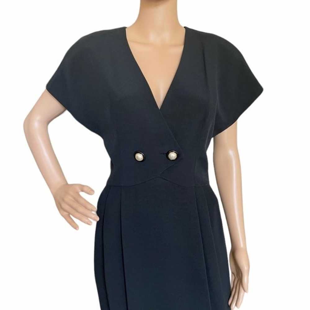 Nipon Boutique Black Cocktail Dress Pearl Buttons… - image 6