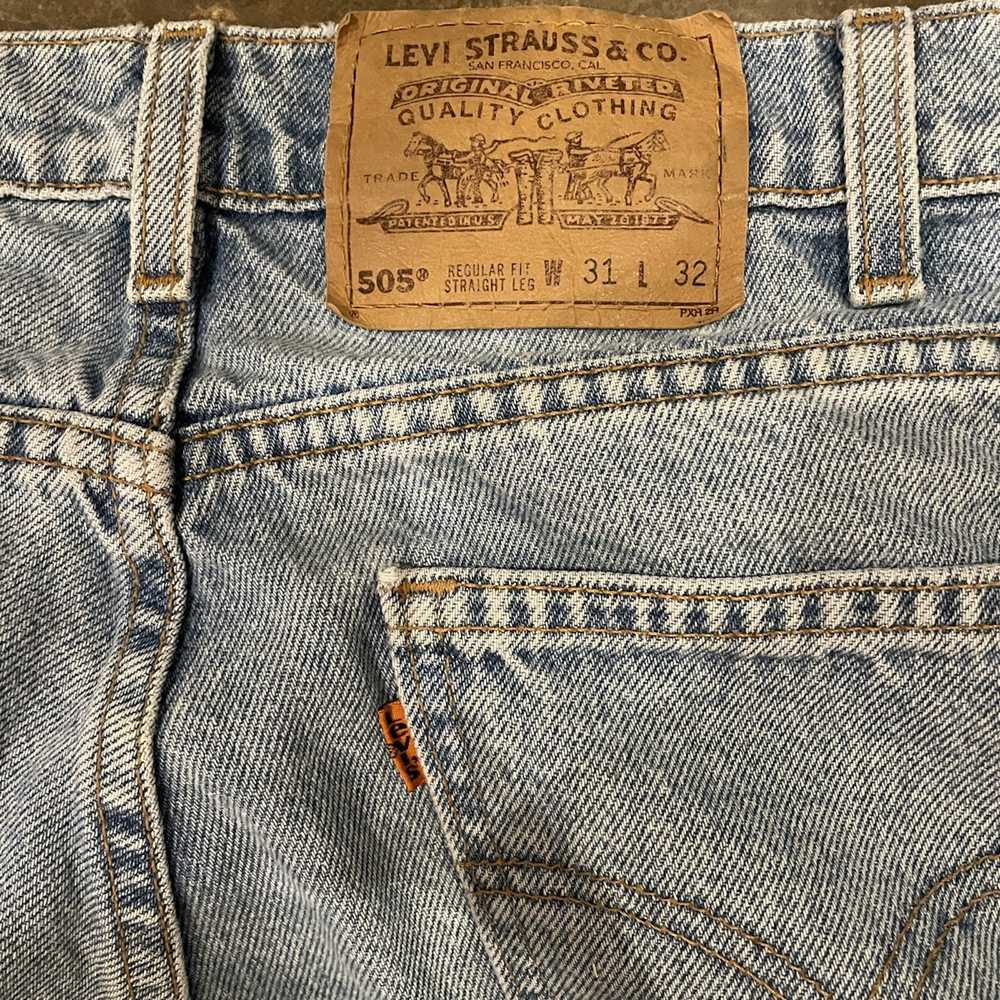 Levi's × Vintage Light wash Orange Tab Levi 505’s - image 3