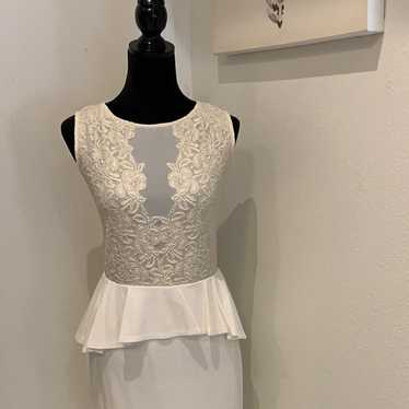 Bebe White Peplum Dress