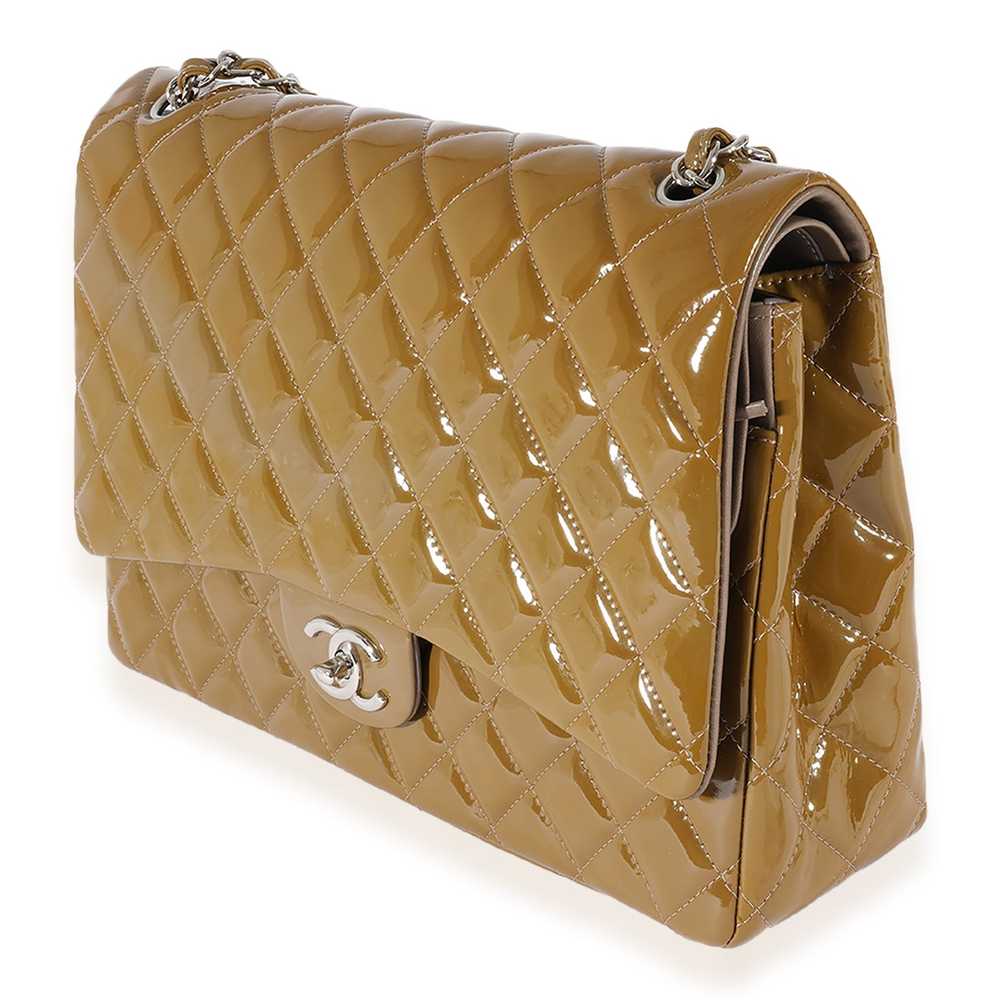 Chanel Chanel Tan Quilted Patent Leather Maxi Dou… - image 2