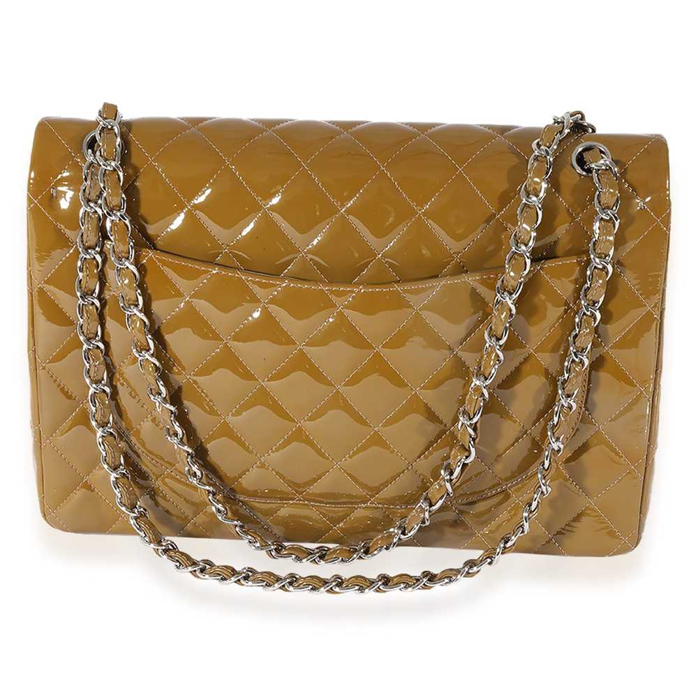 Chanel Chanel Tan Quilted Patent Leather Maxi Dou… - image 3