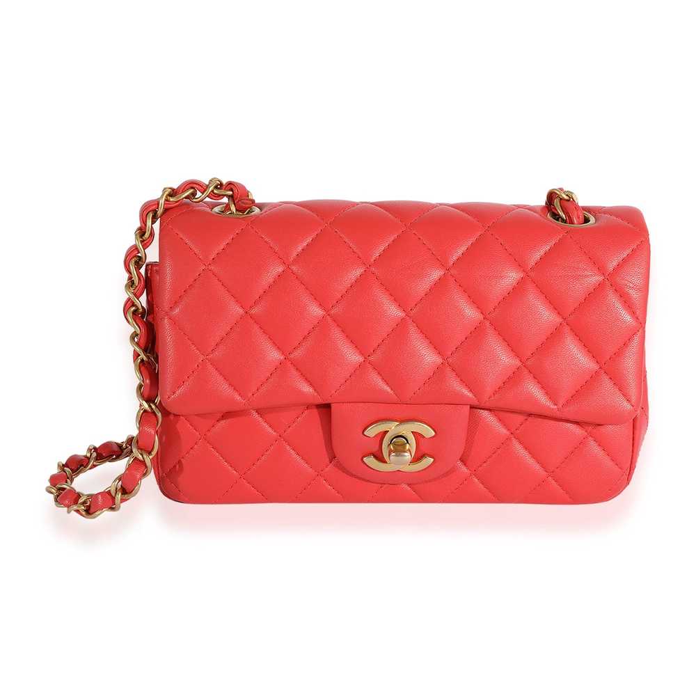 Chanel Chanel Coral Quilted Lambskin Mini Rectang… - image 1