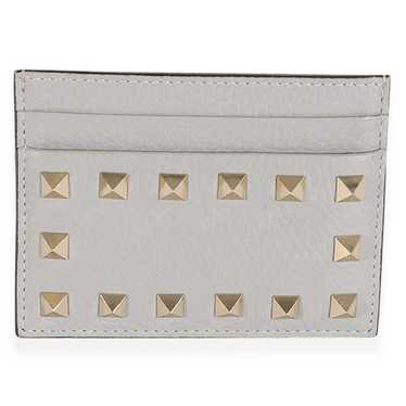 Valentino Valentino Gray Pebbled Calfskin Rockstu… - image 1