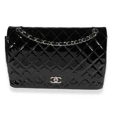 Chanel Chanel Black Quilted Patent Leather Maxi C… - image 1