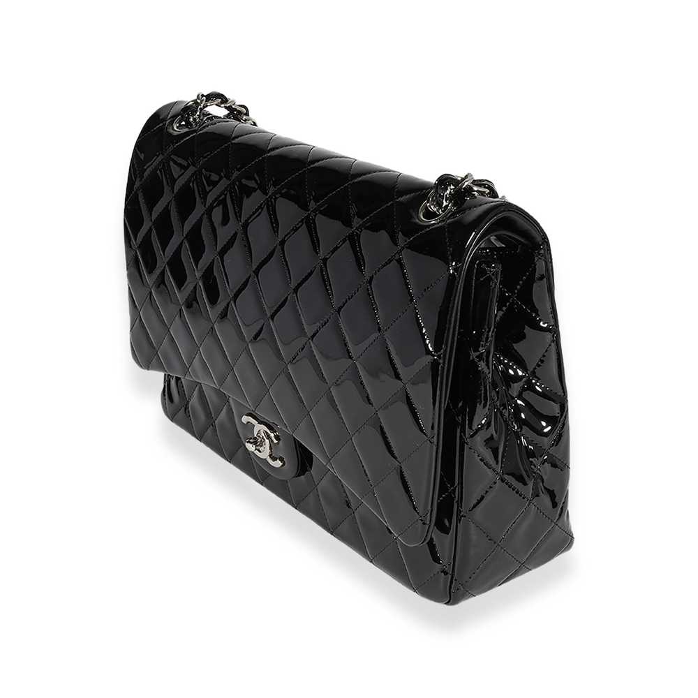 Chanel Chanel Black Quilted Patent Leather Maxi C… - image 2