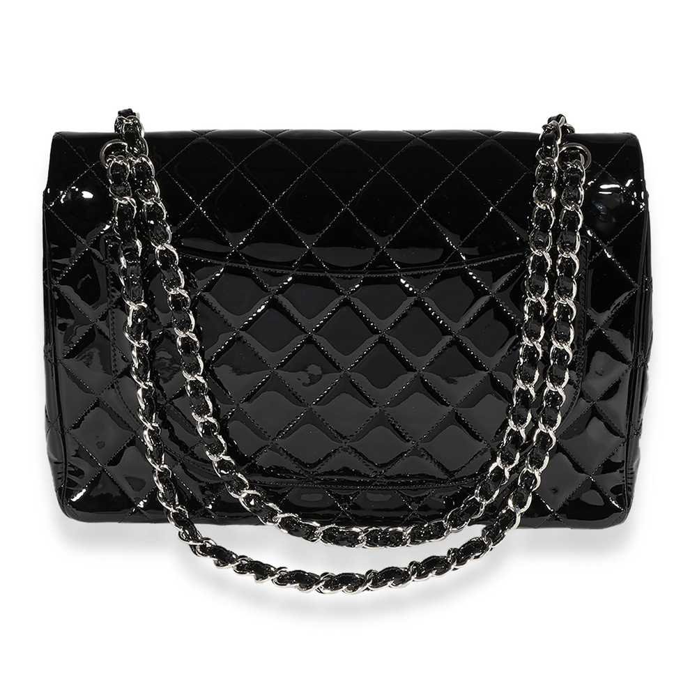Chanel Chanel Black Quilted Patent Leather Maxi C… - image 3