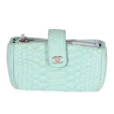 Chanel Chanel Mint Python Mini Phone Holder Clutch - image 1