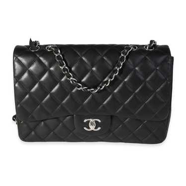 Chanel Chanel Black Quilted Lambskin Jumbo Classi… - image 1