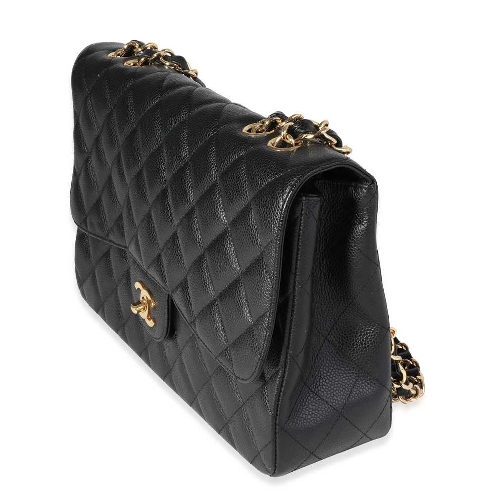 Chanel Chanel Black Quilted Caviar Jumbo Classic … - image 2