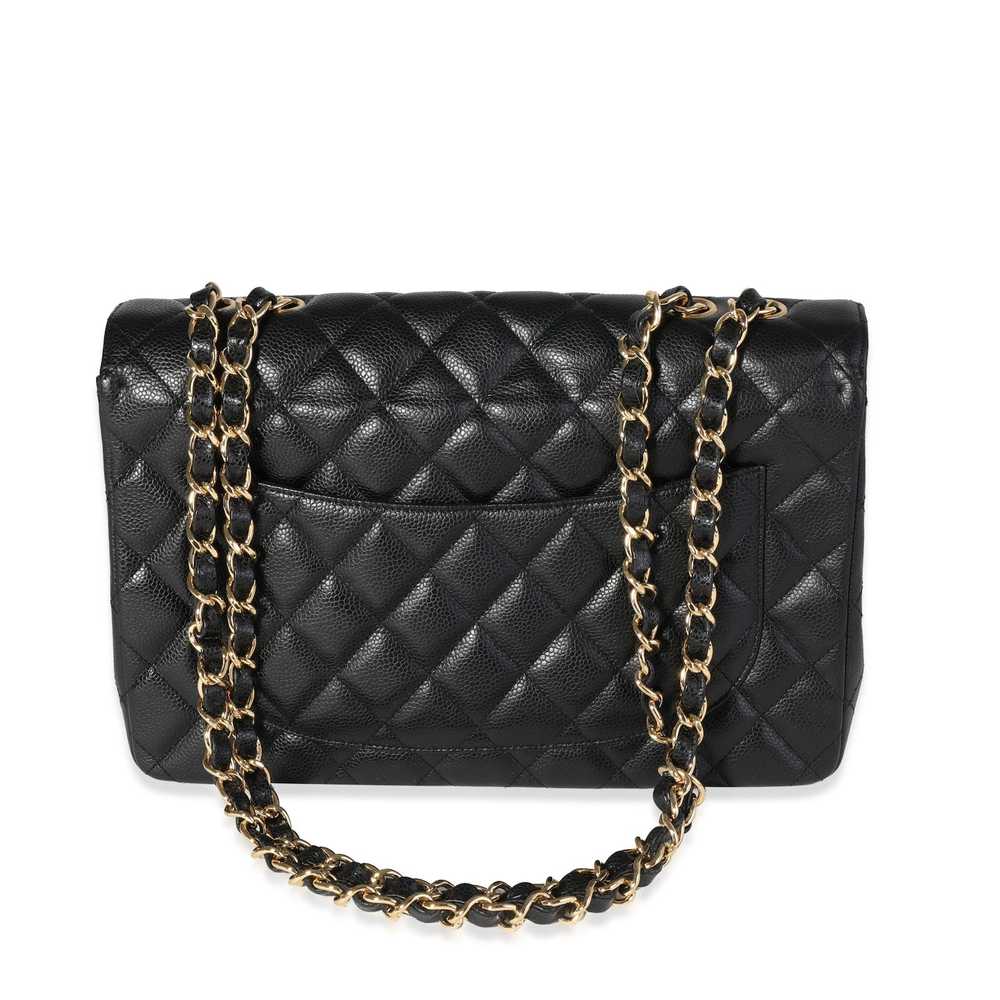 Chanel Chanel Black Quilted Caviar Jumbo Classic … - image 3