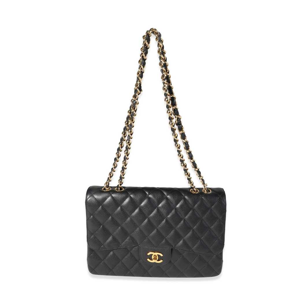 Chanel Chanel Black Quilted Caviar Jumbo Classic … - image 6