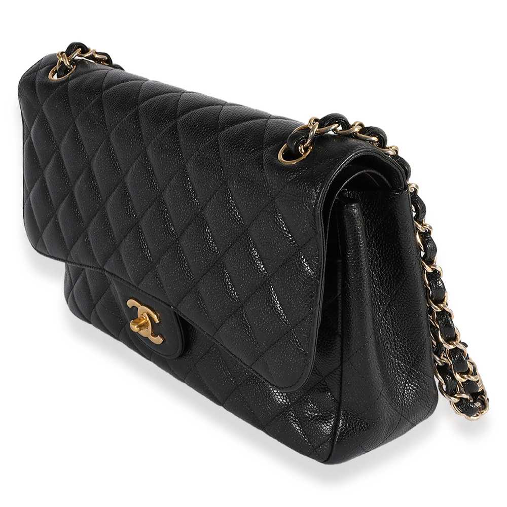 Chanel Chanel Black Quilted Caviar Jumbo Classic … - image 2