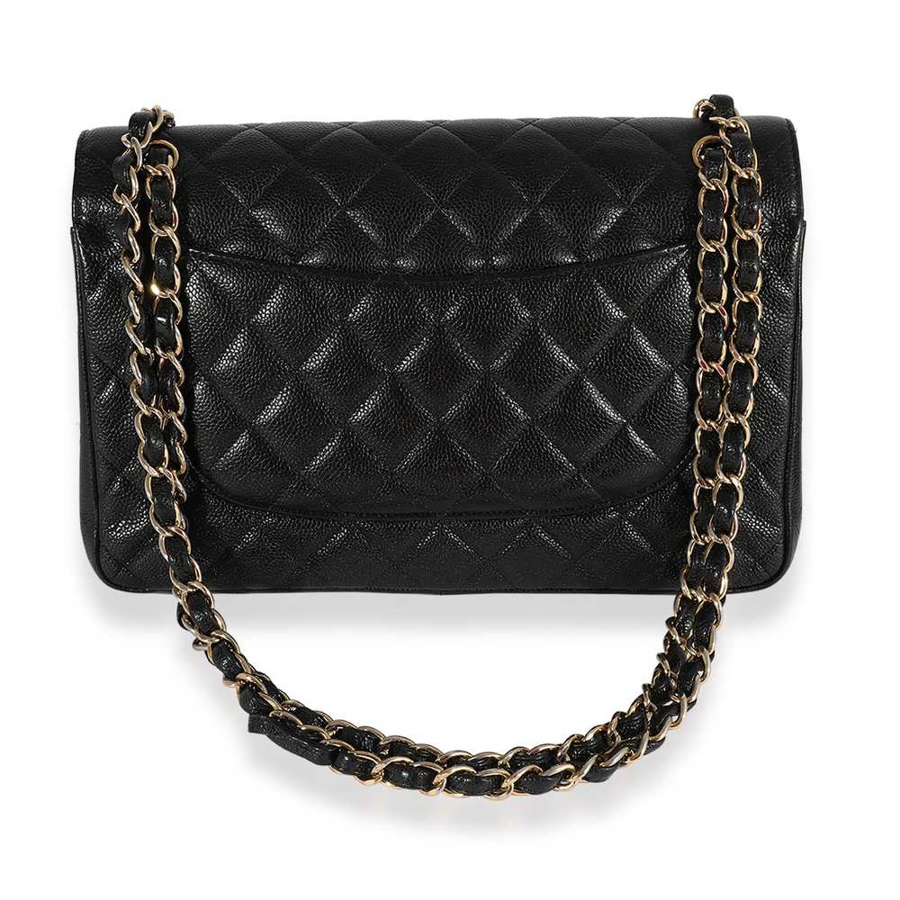 Chanel Chanel Black Quilted Caviar Jumbo Classic … - image 3