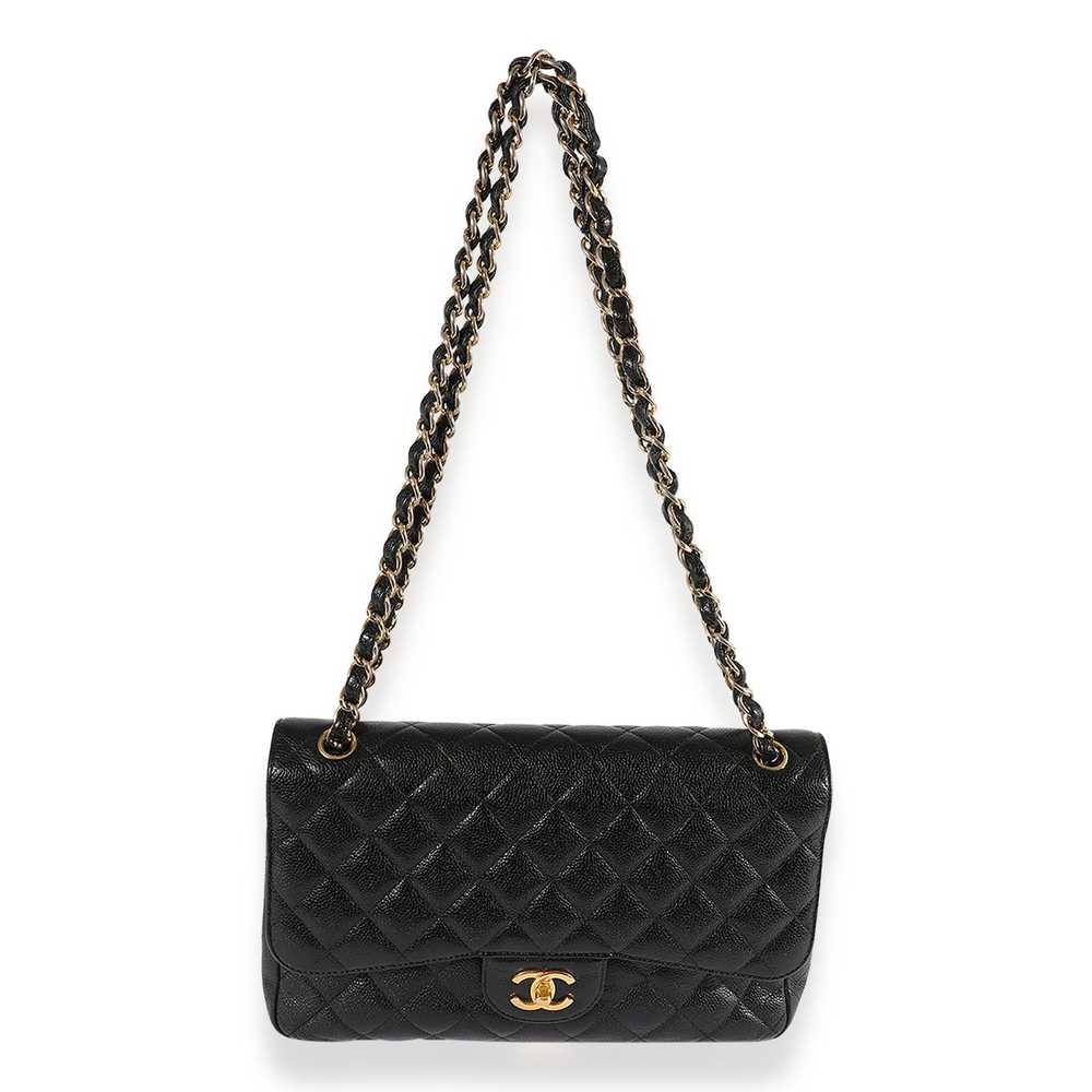 Chanel Chanel Black Quilted Caviar Jumbo Classic … - image 6