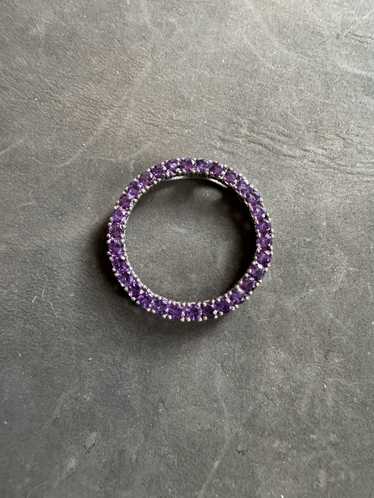 925 Silver × Gold × Jewelry Amethyst Circle Sterl… - image 1