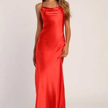 Red backless maxi dress - image 1