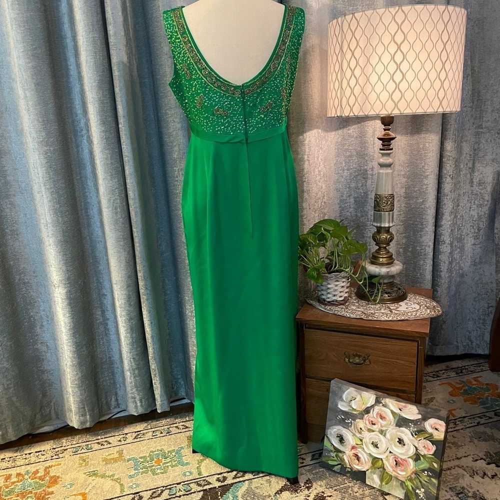 Vintage 60’s Green Beaded Sleeveless Maxi - image 5