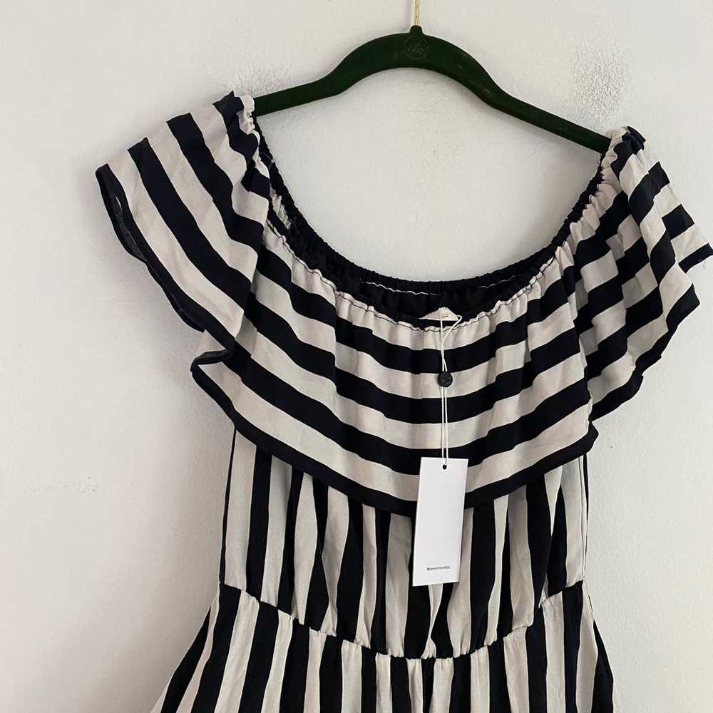 LOVERS + FRIENDS rue black and white stripe dress - image 5
