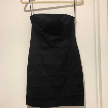 Theory Navy and Black Strapless Dress