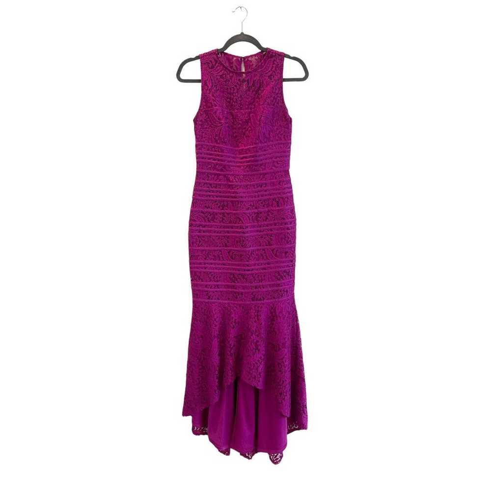 JS Collections Sleeveless High Low Lace Fuschia P… - image 2