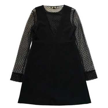 Maje Rimelle Black Lace Mini Dress Size 2 Sheer S… - image 1
