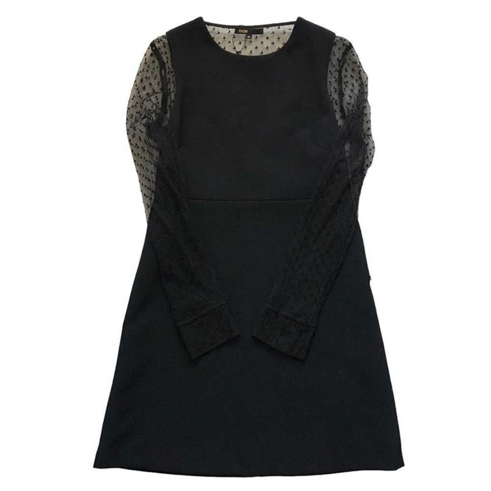 Maje Rimelle Black Lace Mini Dress Size 2 Sheer S… - image 4