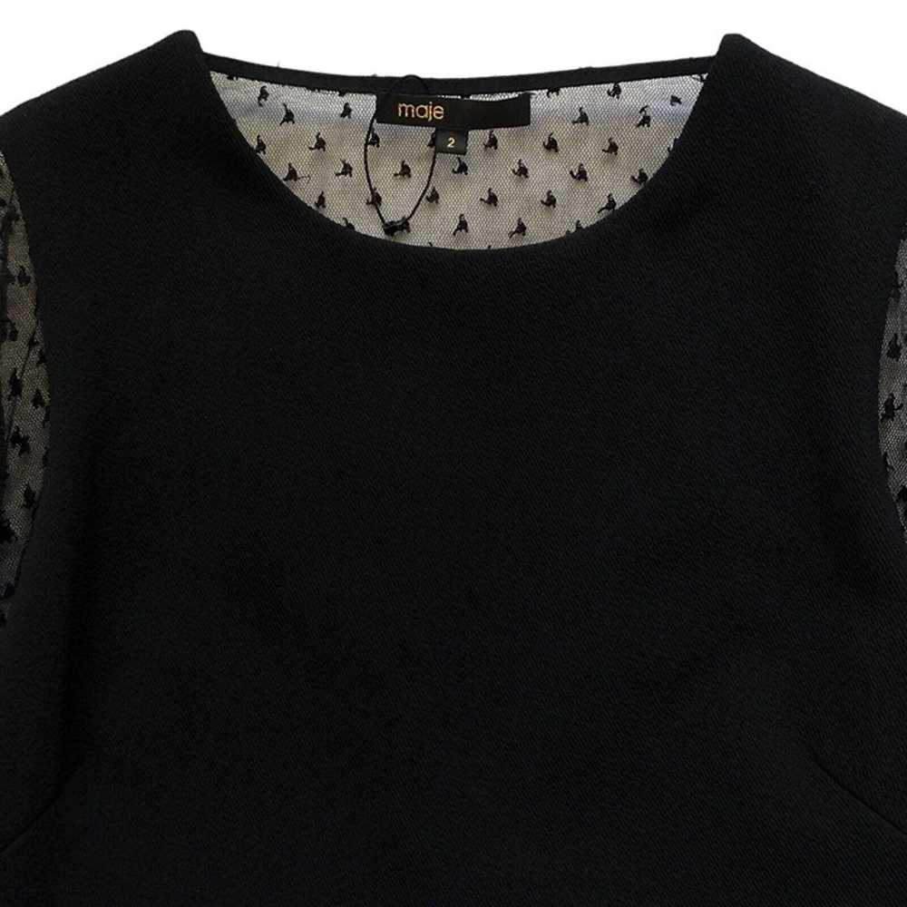 Maje Rimelle Black Lace Mini Dress Size 2 Sheer S… - image 5