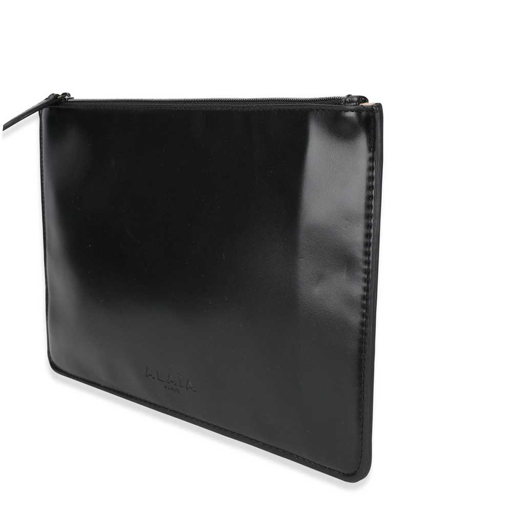 Alaia Alaia Black Leather Large Zip Case - image 2