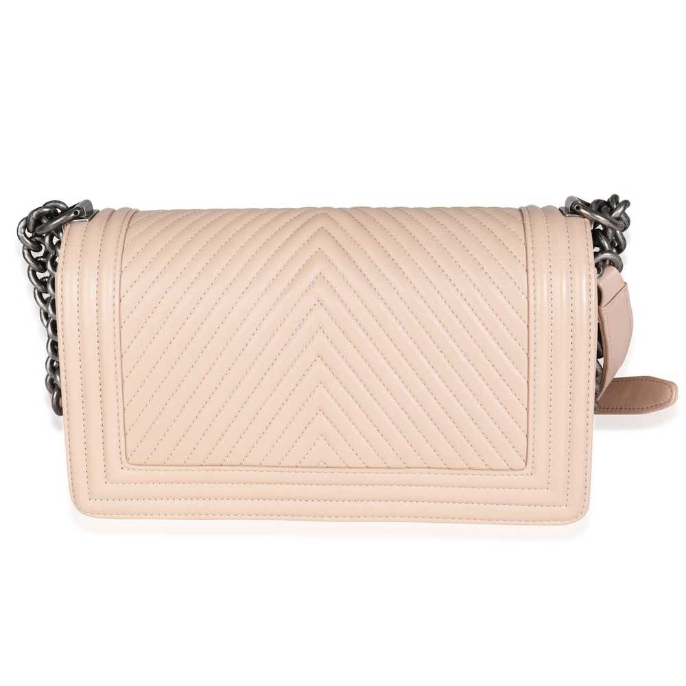 Chanel Chanel Light Beige Chevron Quilted Lambski… - image 3