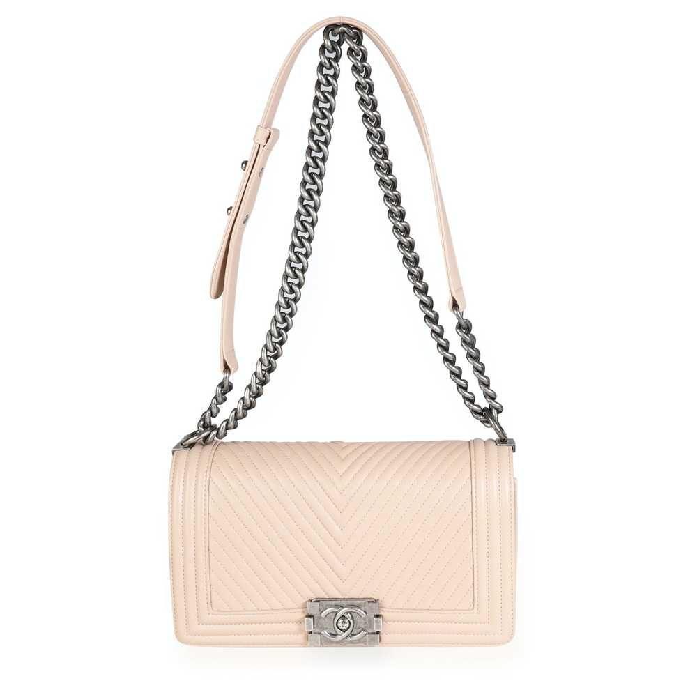 Chanel Chanel Light Beige Chevron Quilted Lambski… - image 6