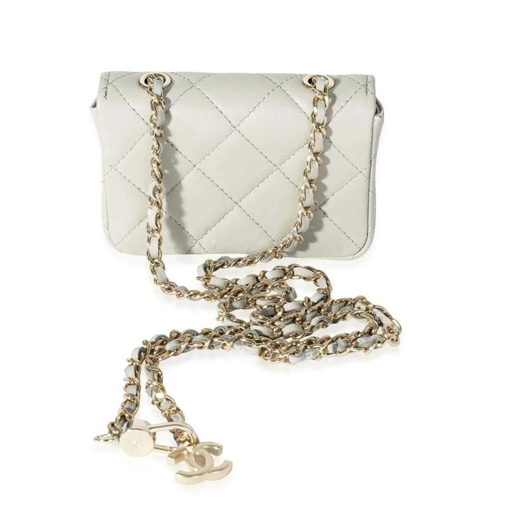 Chanel Chanel Grey Quilted Lambskin Mini Chain Be… - image 3