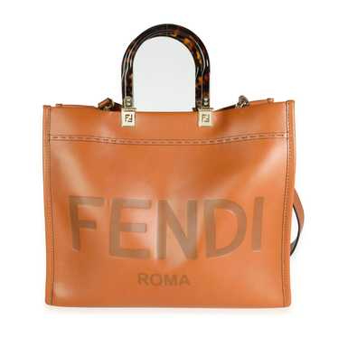 Fendi Fendi Brown Debossed Leather & Tortoiseshel… - image 1