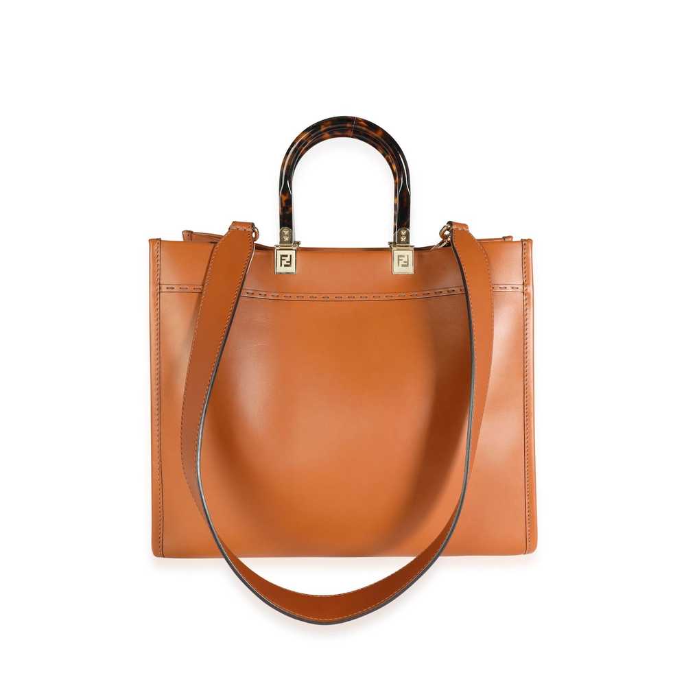 Fendi Fendi Brown Debossed Leather & Tortoiseshel… - image 2