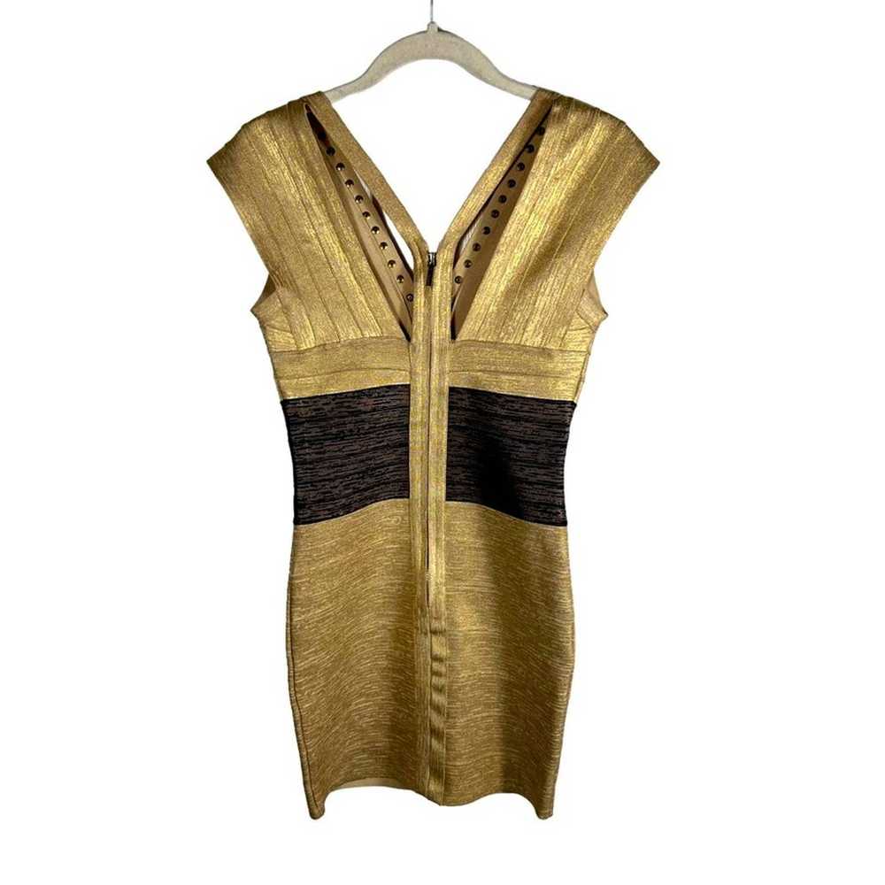 Bebe Gold Studded Embellished Bandage Mini Dress - image 3