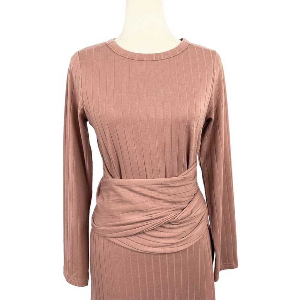 VEILED COLLECTION Ribbed Tie Waist Long Sleeve Wr… - image 8