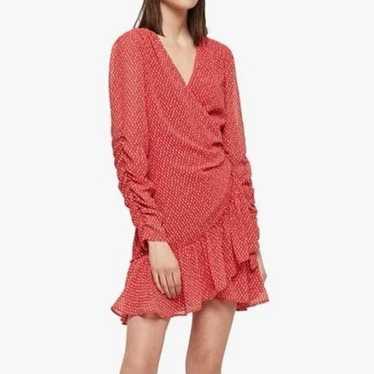 Allsaints red harts dress XS