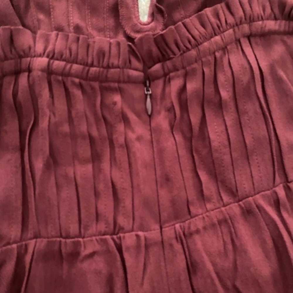 Madewell Pintuck cami Jumpsuit 0 Burgundy Smocked… - image 5