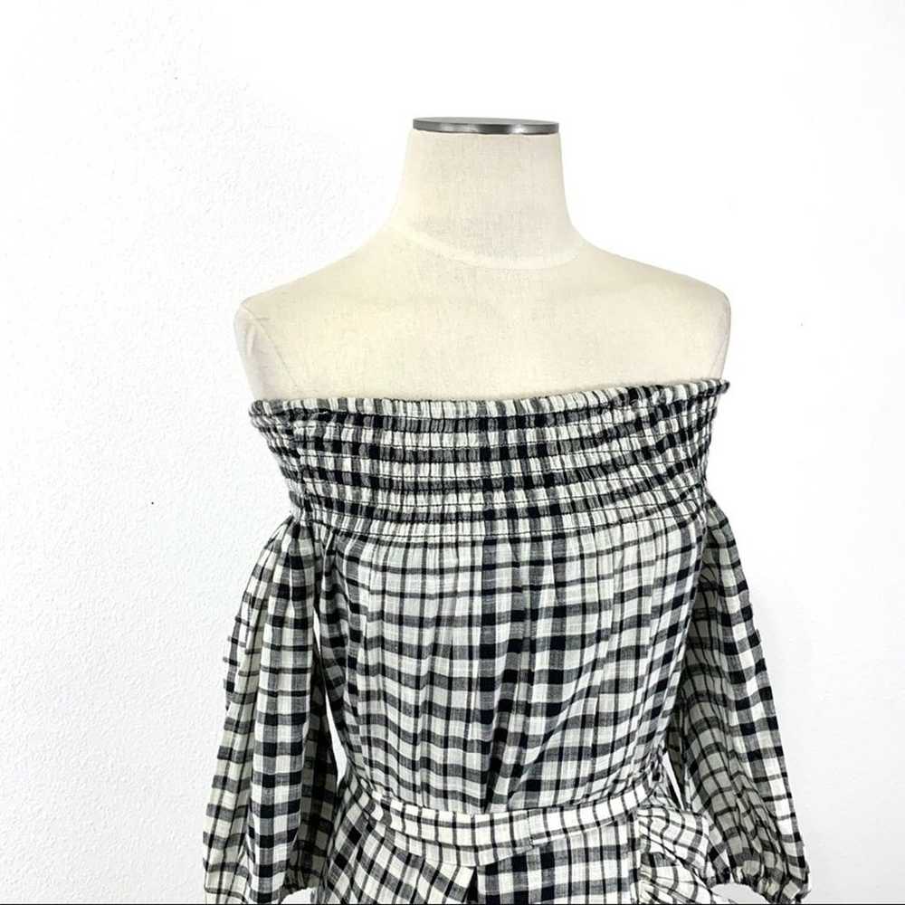 Tularosa- Maida Black & White Plaid Dress XS - image 2