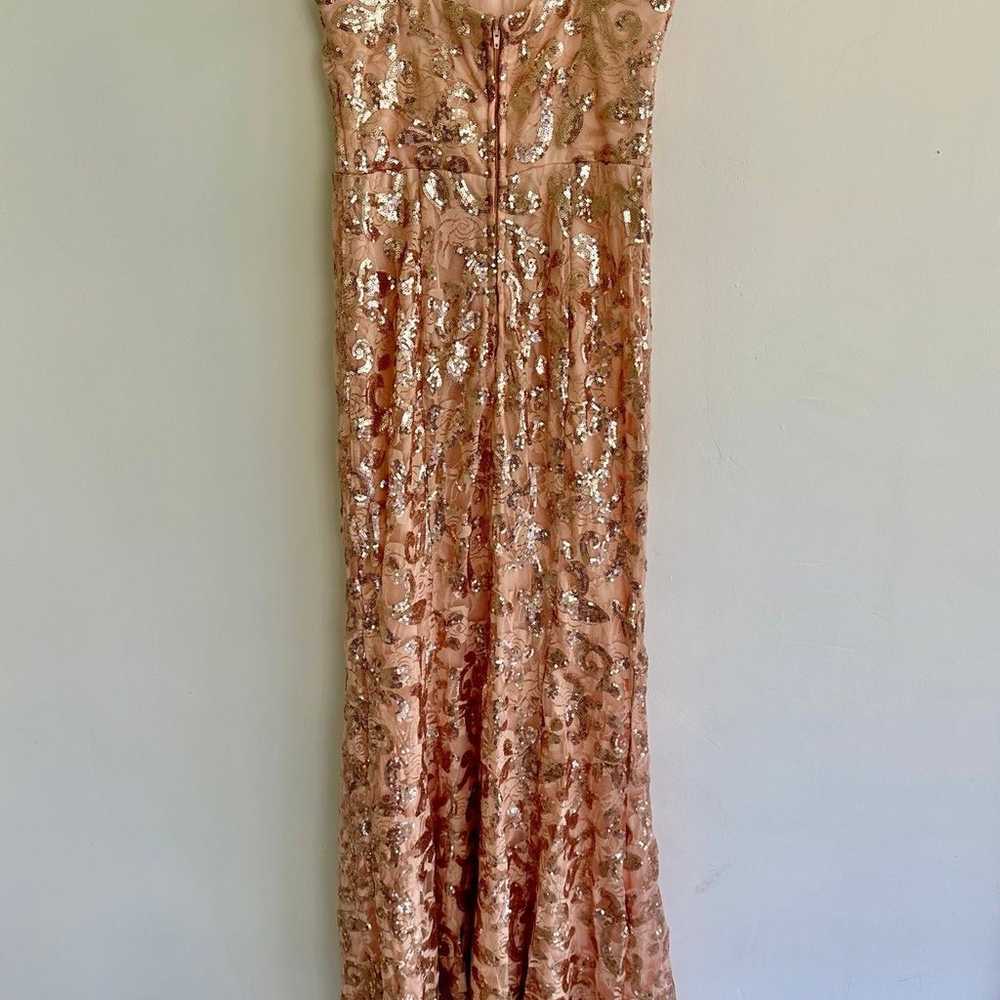 strapless prom dress rose gold - image 4