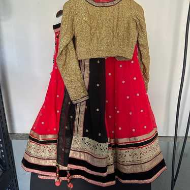 Neon,pink and black colour lahenga with embroidery just perfect combination  | Indian dresses, Indian outfits, Indian fashion
