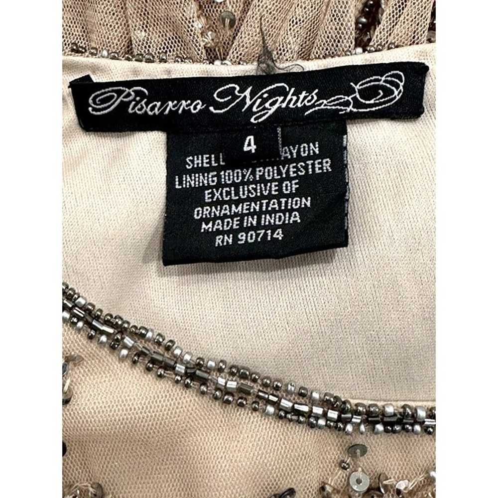 PISARRO NIGHTS Embellished Mesh Gown in Blush Pin… - image 3